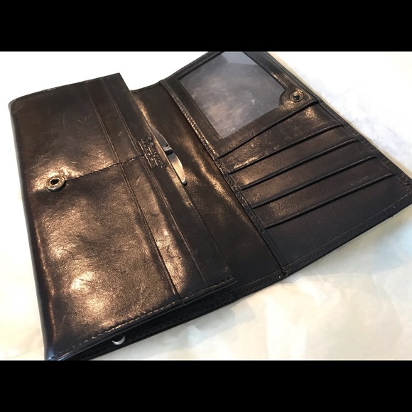 Grand Lion Leather Wallet Black 7 x 3 1/2” vintage - Picture 9 of 16